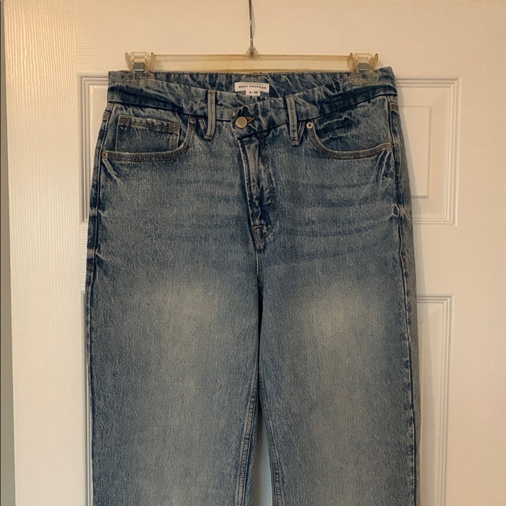 Good American Light Blue Straight Leg Jeans